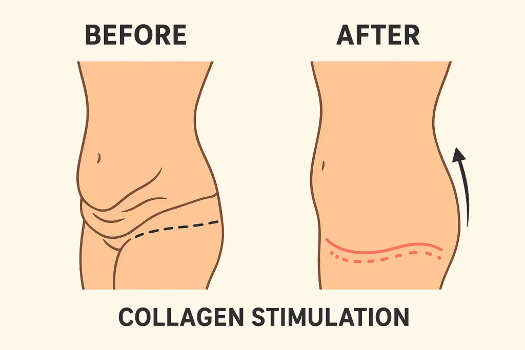 Before and after results for sagging skin after weight loss injections Shoreham by Sea